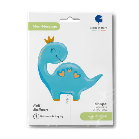 Balon foliowy Dinozaur niebieski 28 cali Grabo