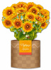 Kartka okolicznościowa 3D przestrzenna Bukiet Słoneczniki Najlepsze Życzenia