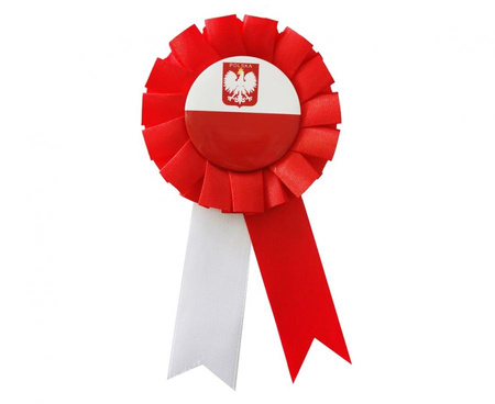 Kotylion kibica przypinka biało-czerwoni POLSKA
