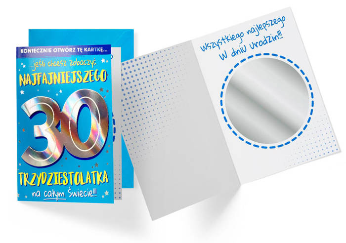 Kartka okolicznościowa urodzinowa dla 30-latka lusterko