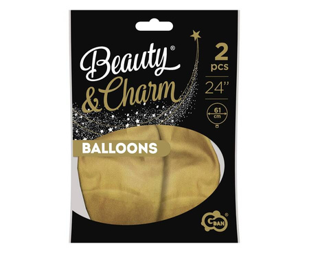 Balon kula platynowy jasno złoty Beauty&Charm Chrome (Shiny, Glossy) 24 cale 2 szt.