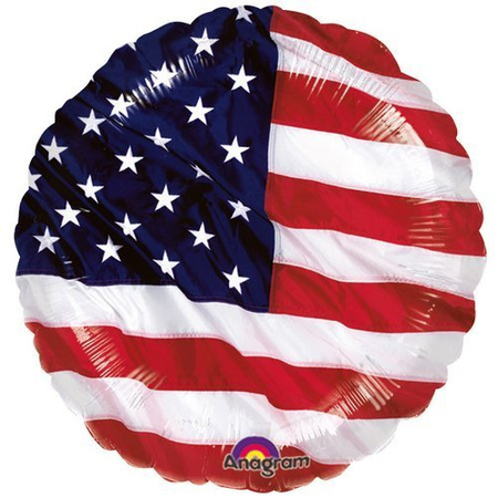 Okrągły balon foliowy Flaga USA Anagram 18''