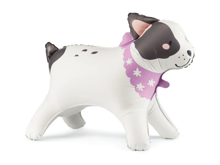 Stojący balon foliowy Buldog, 75x57 cm, mix + kartka