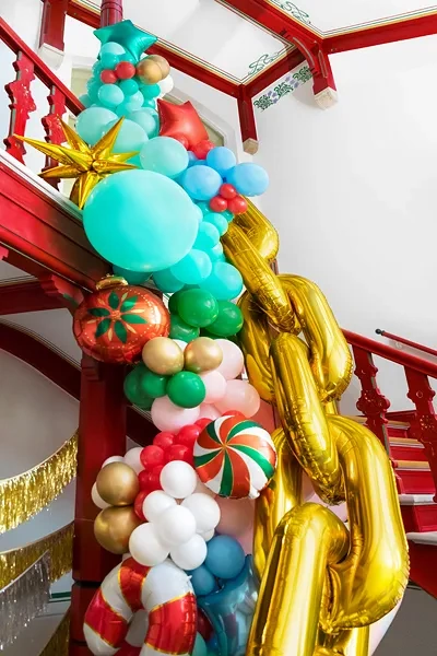 Girlanda balonowa Łańcuch XL złoty, 6,7 m