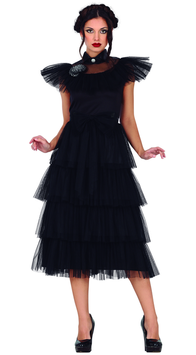 Strój dla dorosłych jak Wednesday Addams sukienka balowa