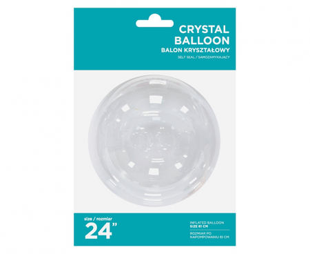 Balon kula Bubble Deco Aqua Crystal transparentny 24"