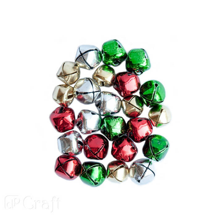 Dzwoneczki metalowe 1,5 cm mix kolorów 24 szt.