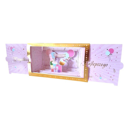 Kartka okolicznościowa 3D rozsuwana Teatr Wszystkiego Najlepszego