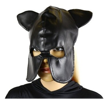 Maska - czapka Czarny Kot (skóra)