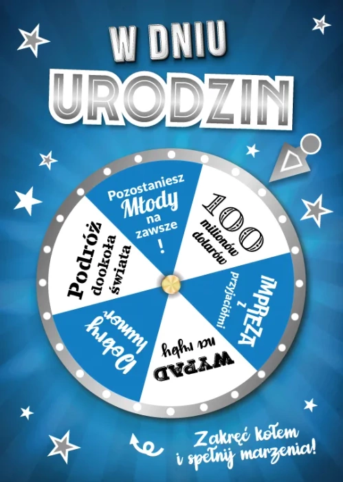 Kartka urodzinowa Koło fortuny dla NIEGO