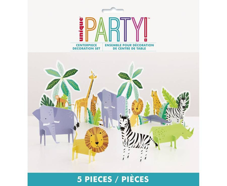 Dekoracje na stół Zwierzęta Dżungla Safari 5 szt.