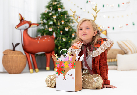 Torebka prezentowa świąteczna JELONEK 20.5 x 30 cm