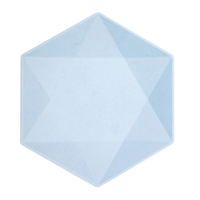 Talerz duży sześciokąt Vert Decor 6 szt. niebieski