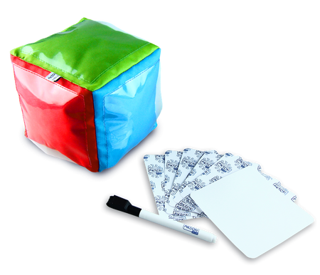 Zestaw Kostka Edukacyjna z kieszeniami MIĘKKA+ karty + pisak