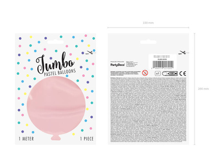 Balon okrągły kula średnica 1m metrowy Pastel Pale Pink