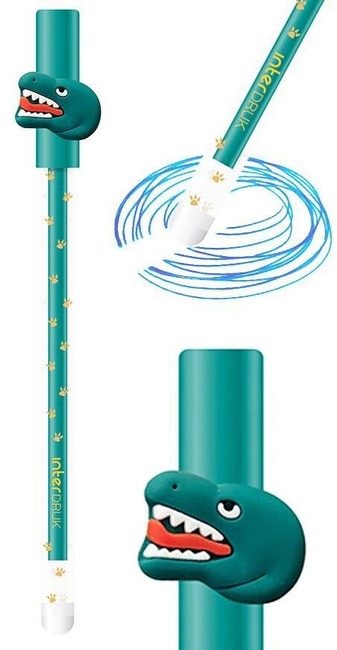 Długopis ścieralny niebieski DINOZAURY mix wzorów 1 szt.