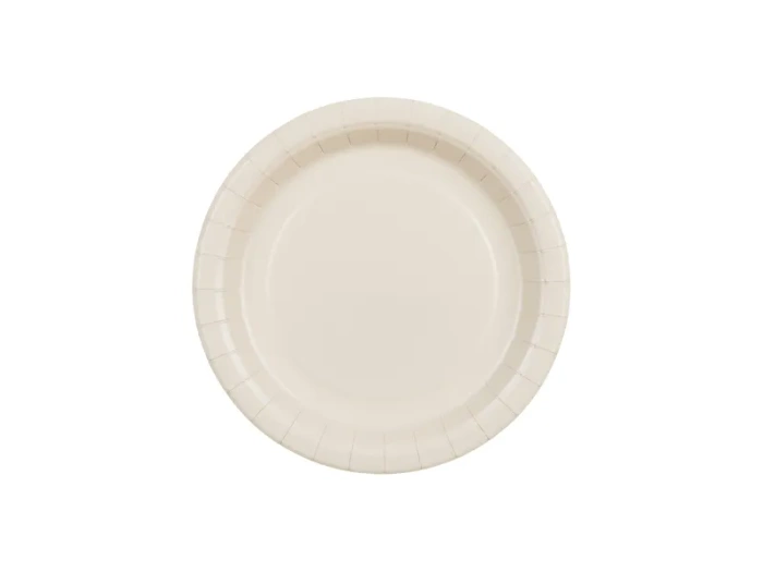 Talerzyki papierowe jednokolorowe beżowe 18 cm 6 szt.