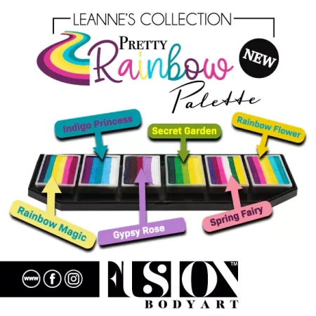 Farby do twarzy Split Cake Paleta FUSION Body Art Leanne's Pretty Rainbow