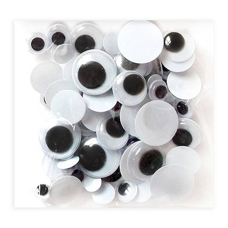 Ruchome oczka 75 szt MIX Czarno - białe