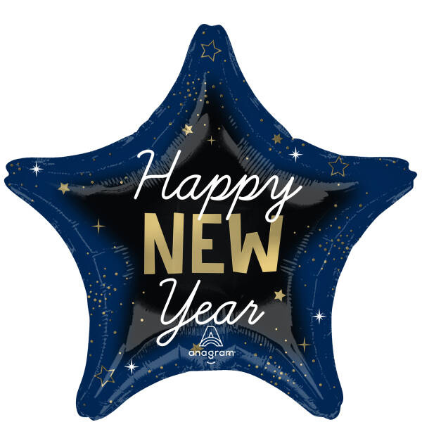 Happy New Year balon foliowy GWIAZDKA 19 cali