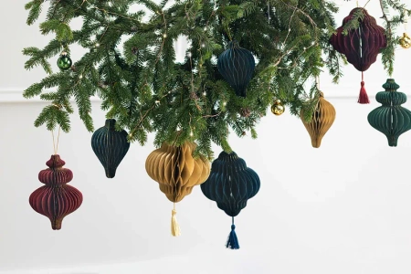 Bombka papierowa honeycomb Sopelek, burgund 1 szt,