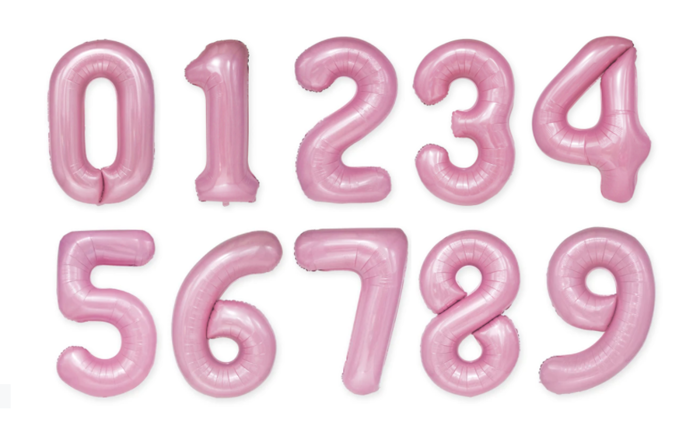 BALON foliowy CYFRA 100 cm RÓŻOWA