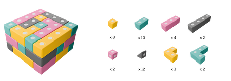 Duże klocki piankowe magnetyczne TUKI zestaw BUILDER 43 elementy