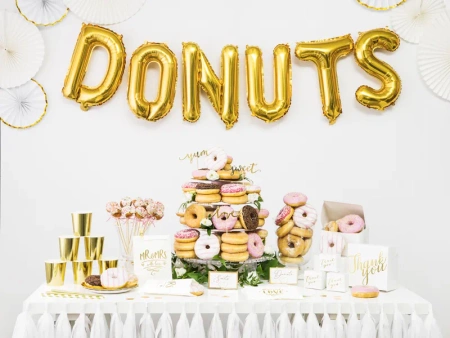 Stojaki na winietki serca złote 2,5 cm zestaw 10 szt.