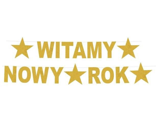 Girlanda brokatowa Witamy Nowy Rok