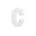 Świecąca Litera LED "C" Light Letter, drewniana biała 17x12 cm