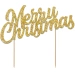 Topper na tort Merry Christmas ZŁOTY brokatowy