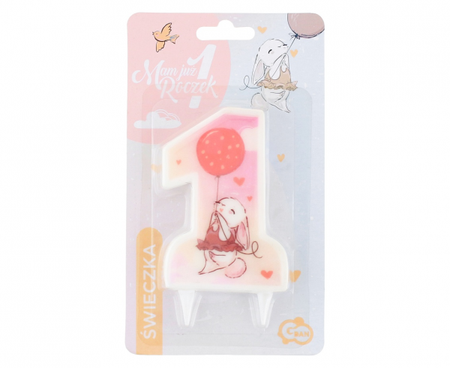 Świeczka urodzinowa na tort Roczek króliczek