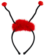 Opaska Biedronka z futerkiem i czarnymi czółkami