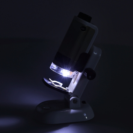 Mikroskop kieszonkowy szkolny edukacyjny naukowy mini LED akcesoria