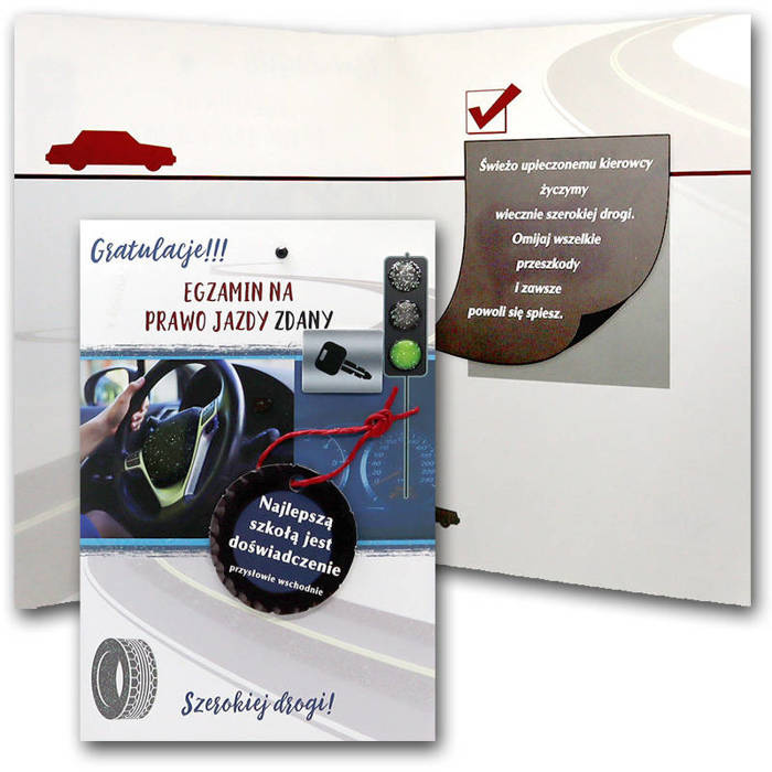 Kartka okolicznościowa Gratulacje PRAWO JAZDY Szerokiej Drogi