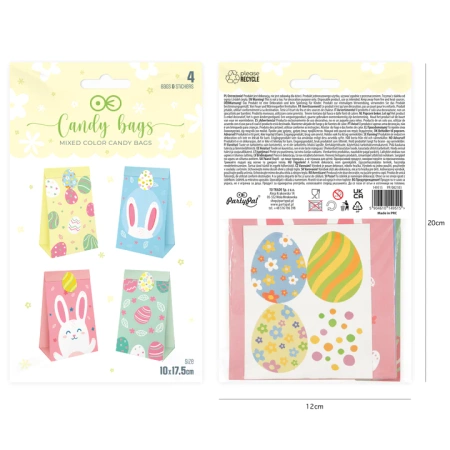 Torebki na cukierki Wielkanoc 4szt. zestaw