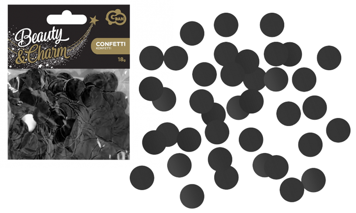 Konfetti foliowe kółka czarne 18g