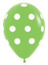 Balon Sempertex Zielony w białe Kropki 12'' 1 szt