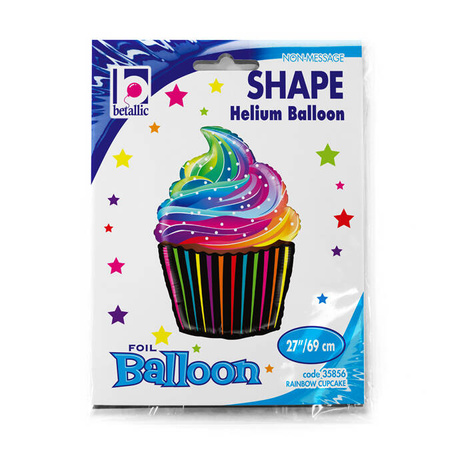 Balon foliowy Babeczka muffinka tęczowa kolorowa 27 cali
