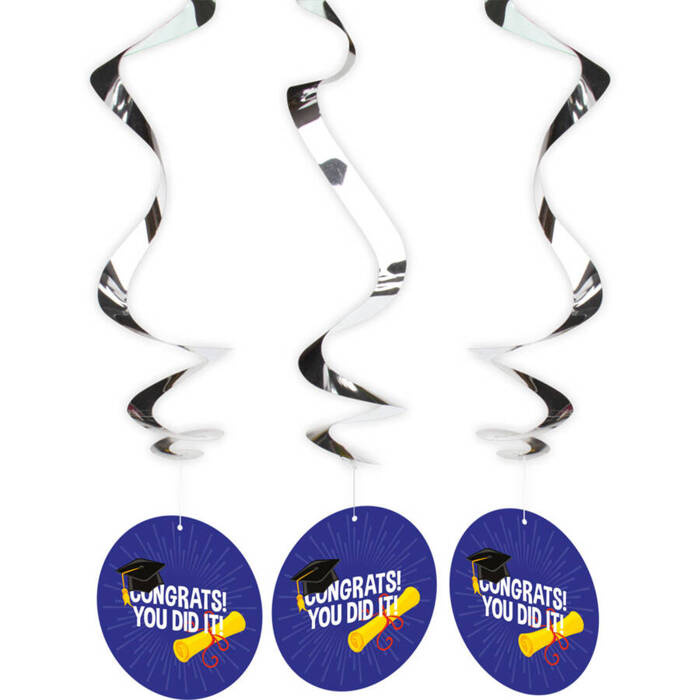 Dekoracja wisząca świderki Congrats You Did It 3 szt. (student)