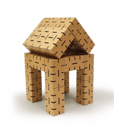 Klocki konstrukcyjne tekturowe do samodzielnego złożenia zestaw 50 sztuk Cardblocks