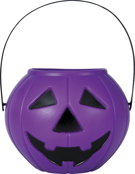 Koszyk na słodycze wiaderko DYNIA okrągłe fioletowe Halloween