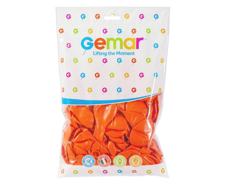 Balon Gemar jednokolorowy 12 cali 100 szt pomarańczowy