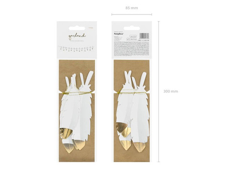 Girlanda wisząca białe piórka 160 cm