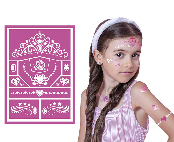 Szablony do tatuaży brokatowych, do malowania twarzy i ciała