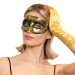 Maska karnawałowa złota z efektem postarzenia 1 szt.