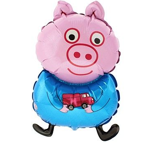 Świnka Peppa George niebieska z samochodem balon foliowy 14'''