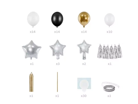 GIRLANDA BALONOWA gwiazdki zestaw Party mix