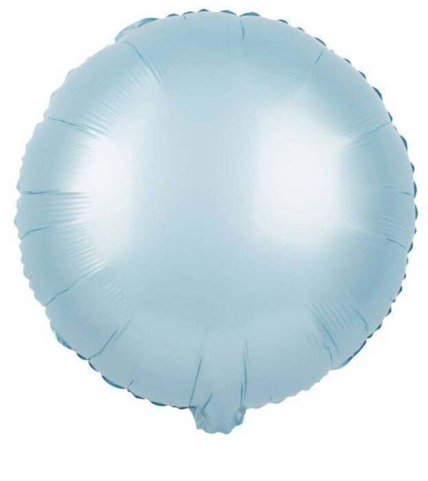 Okrągły jednokolorowy balon foliowy 18 cali MATOWY baby blue