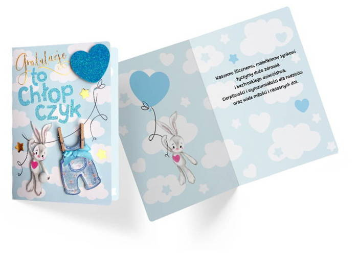 Karnet Gratulacje Narodziny Chłopca